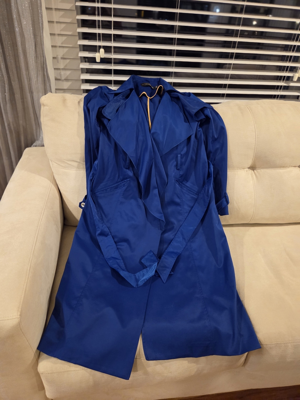 New York & Company Royal Blue Trench Coat